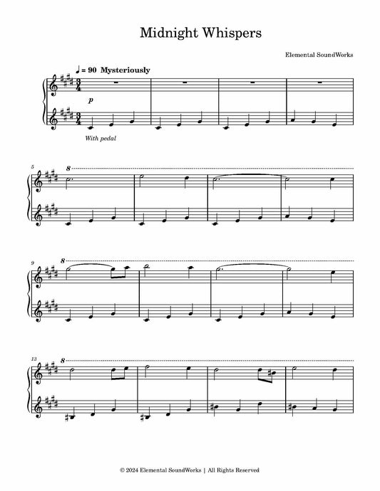 "Midnight Whispers" Piano Sheet Music