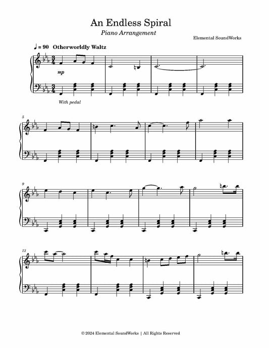 "An Endless Spiral" Sheet Music - Piano Arrangement