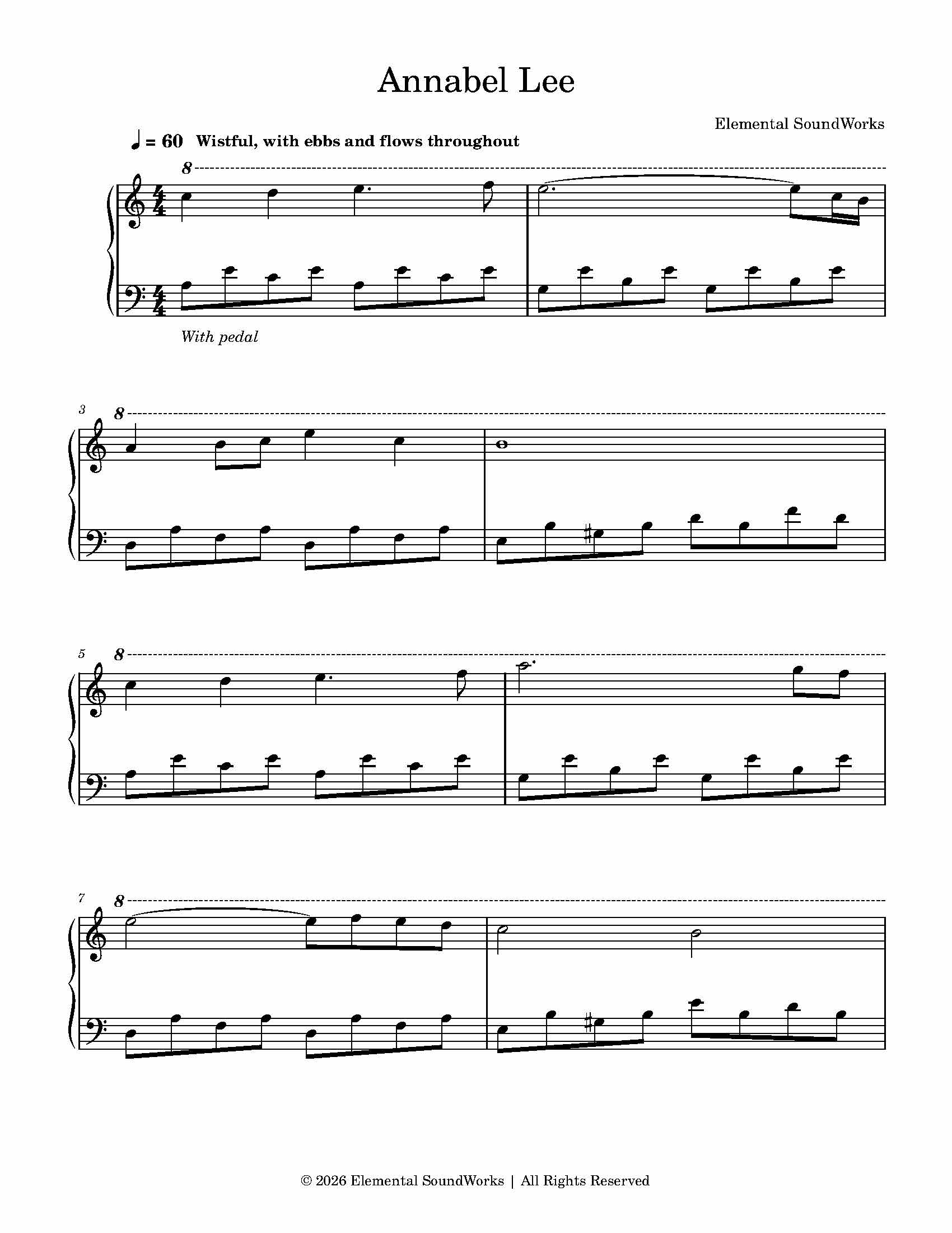 "Annabel Lee" Piano Sheet Music