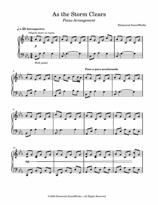 "As the Storm Clears" Sheet Music - Piano Arrangement