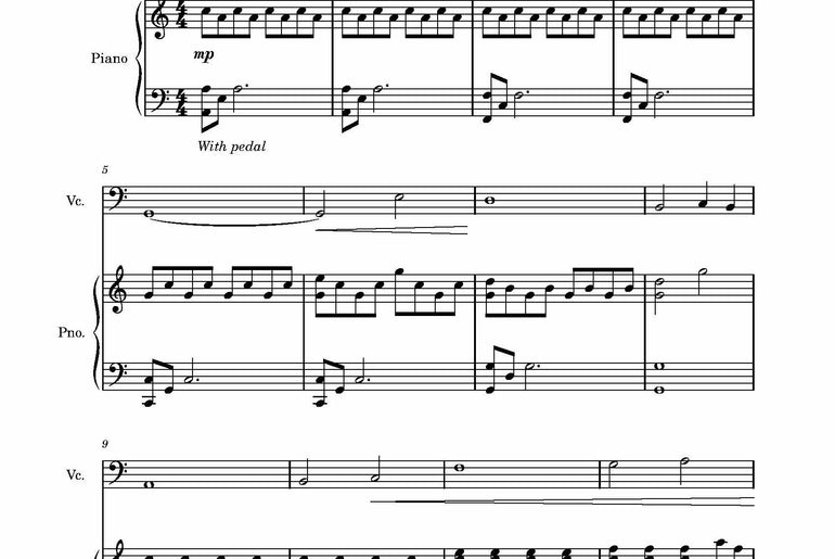 The Awakened Light | Piano and Cello Sheet Music Bundle