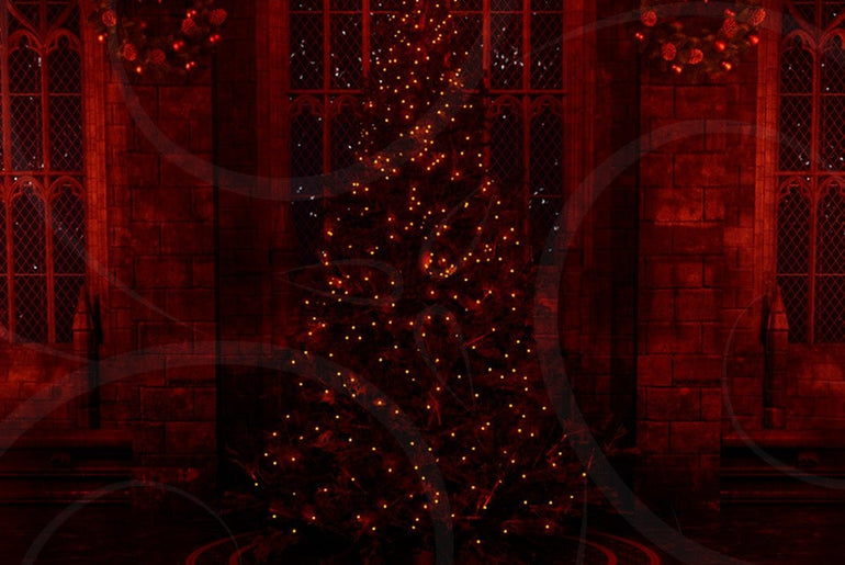 Gothic Great Hall Christmas Background