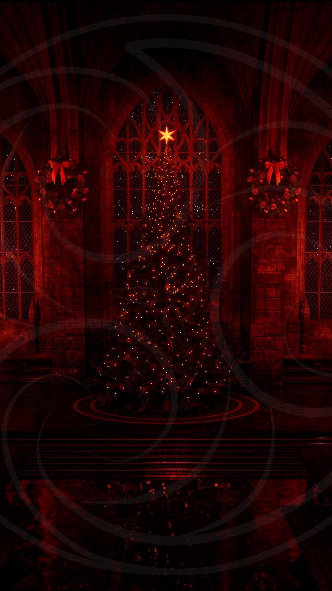 Gothic Great Hall Christmas Background