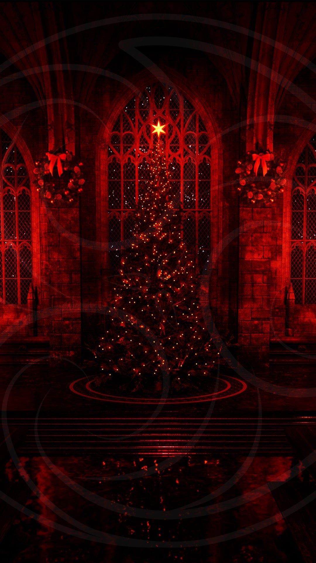 Gothic Great Hall Christmas Background