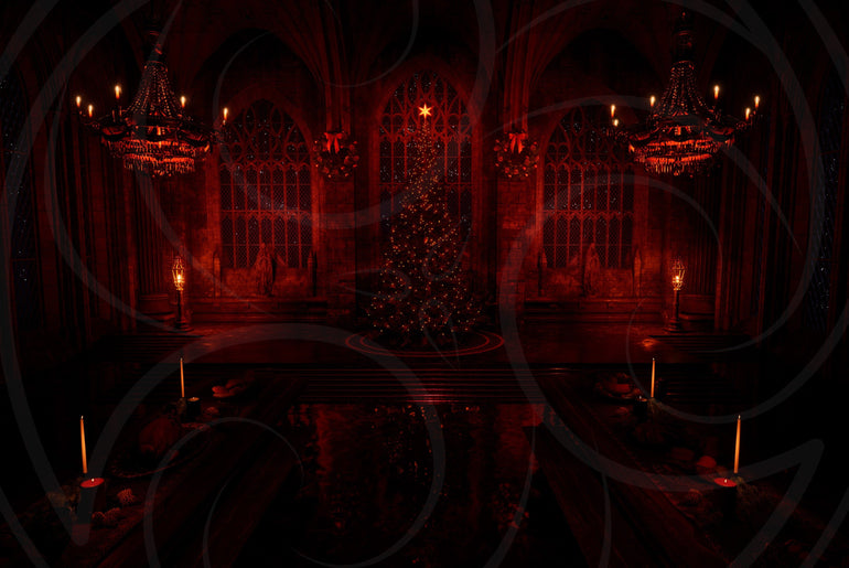 Gothic Great Hall Christmas Background