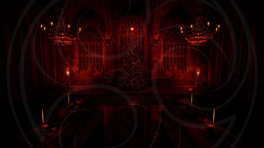 Gothic Great Hall Christmas Background
