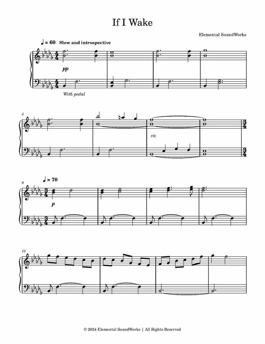 "If I Wake" Piano Sheet Music