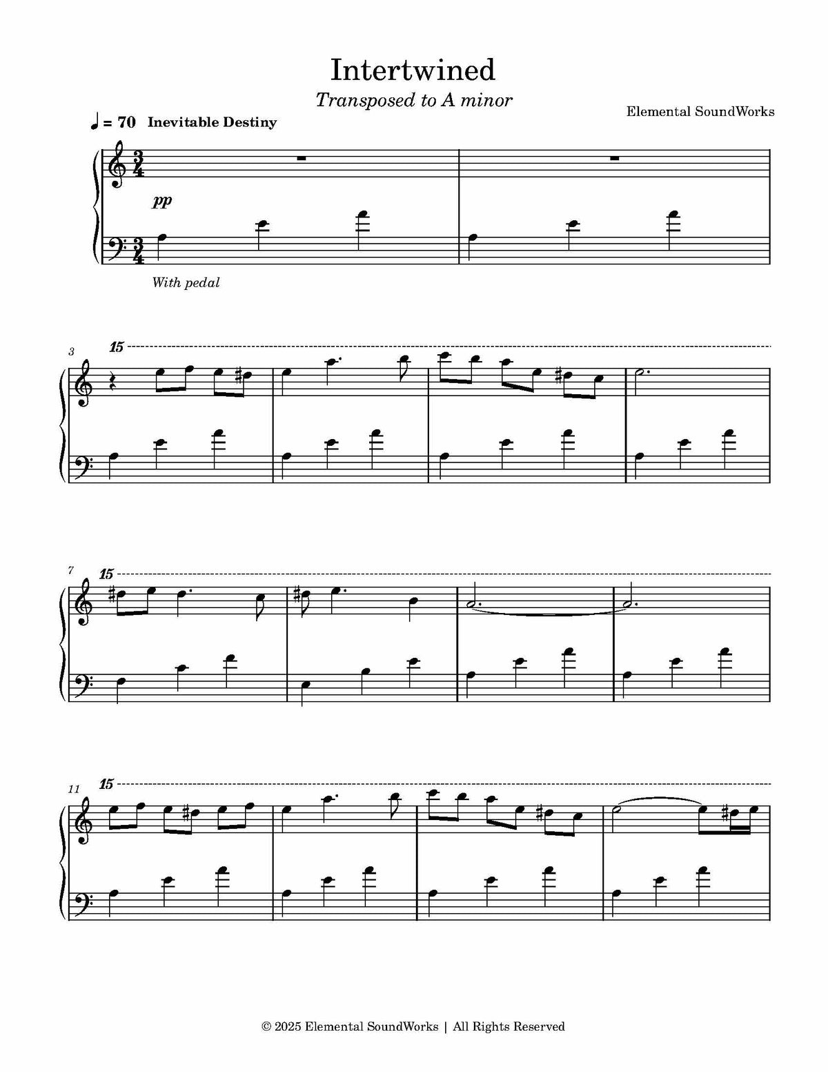NEW "Intertwined" Sheet Music - Piano Arrangement
