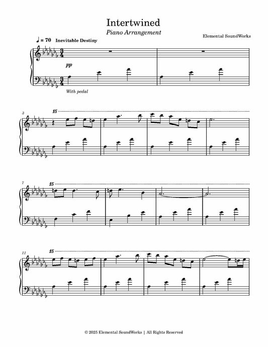 NEW "Intertwined" Sheet Music - Piano Arrangement