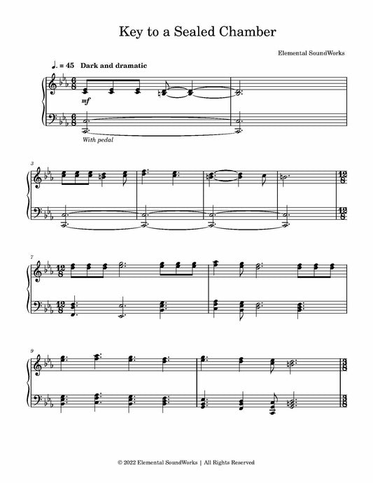 "Key to a Sealed Chamber" Piano Sheet Music