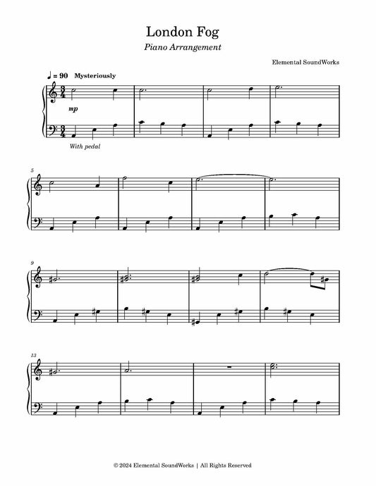 "London Fog" Sheet Music - Piano Arrangement