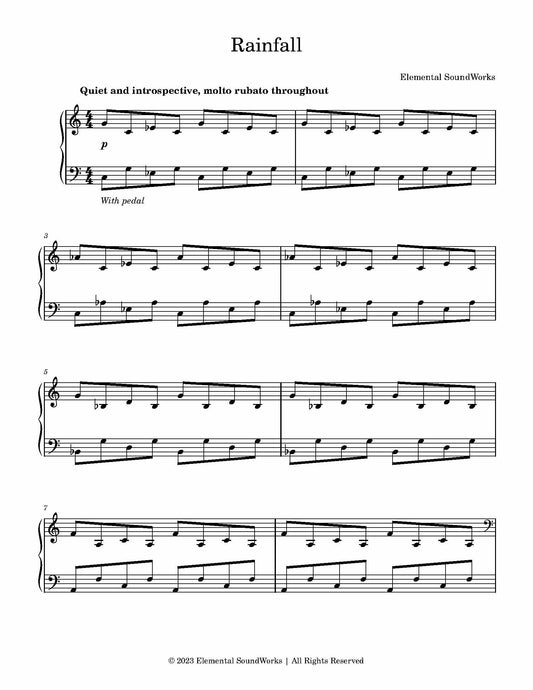 "Rainfall" Piano Sheet Music