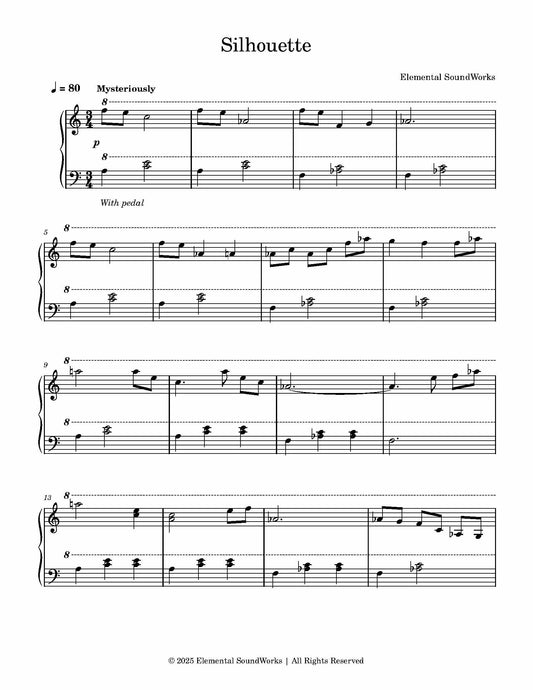 "Silhouette" Piano Sheet Music