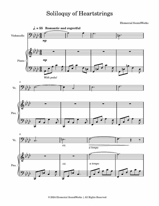 "Soliloquy of Heartstrings" Sheet Music - Piano and Cello Duet