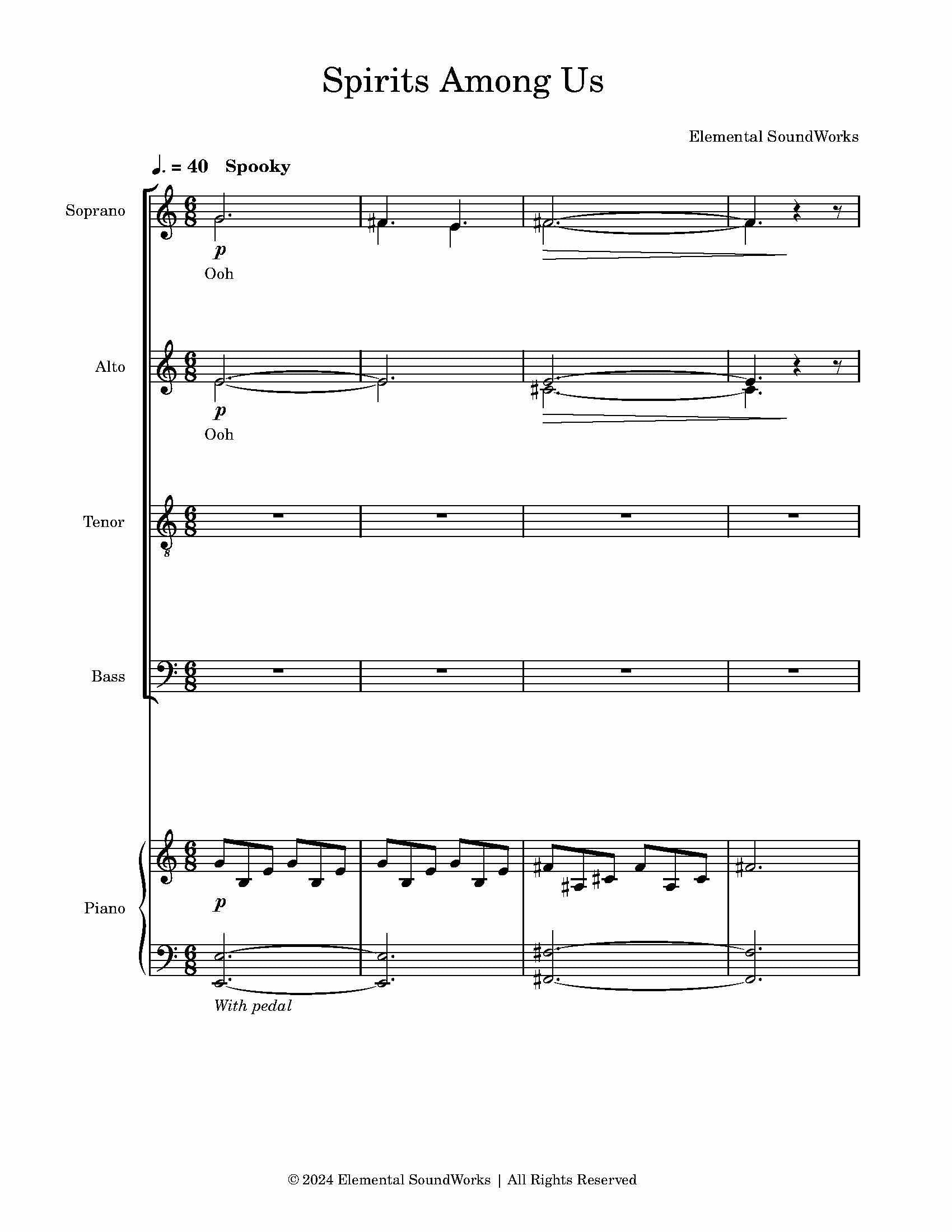 "Spirits Among Us" Sheet Music - For Piano and Choir