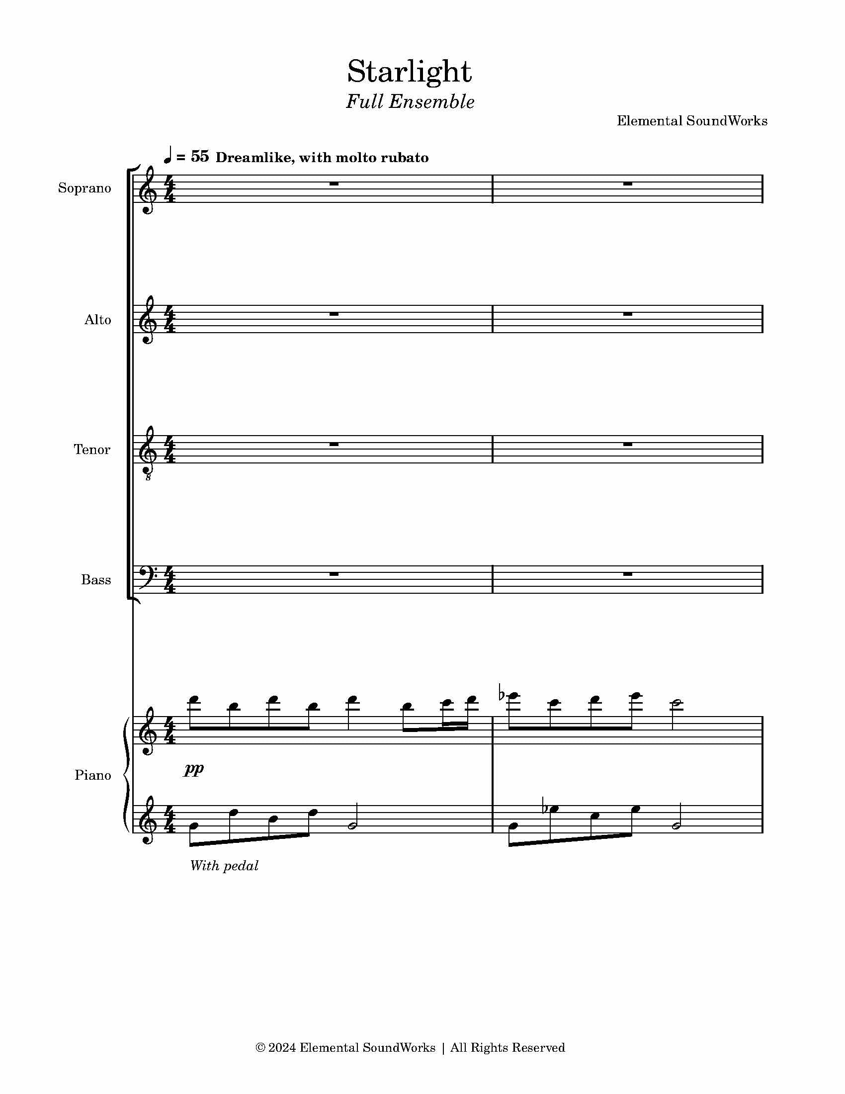 "Starlight" Sheet Music - For Piano and Choir