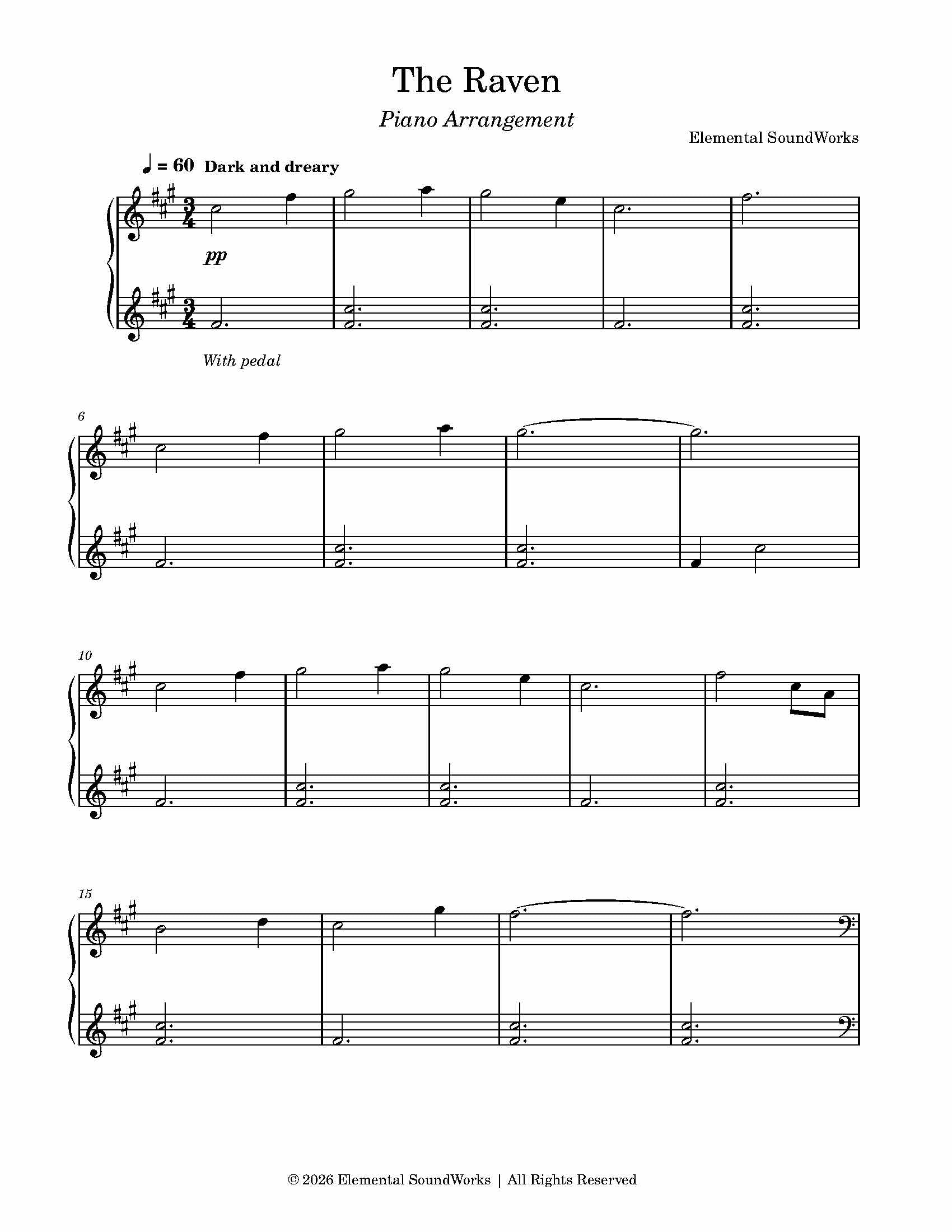 "The Raven" Sheet Music - Piano Arrangement