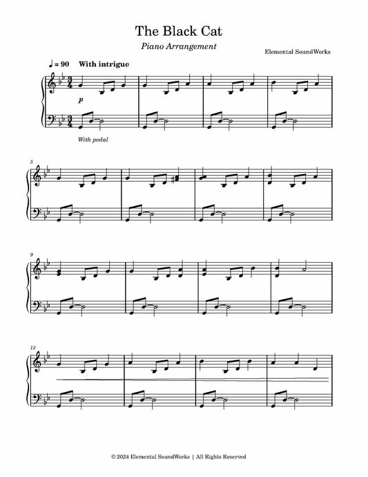 "The Black Cat" Sheet Music - Piano Arrangement