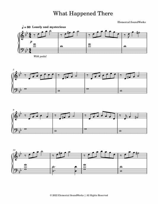 "What Happened There" Piano Sheet Music